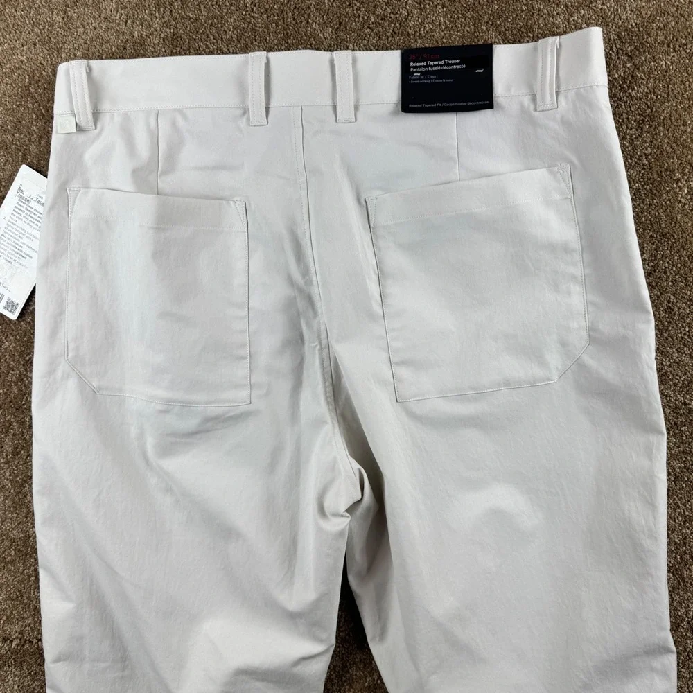 Lululemon Relaxed Tapered Trouser 36 Bone White LM5AN1S Mens Pants NWT